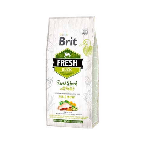 Brit Fresh Dog Active Run & Work with Duck & Millet - Pet Premium Food