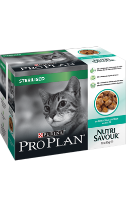 Pro Plan Gato Esterilizado NutriSavour con Pescado Oceánico | Húmeda (Sobre) | 10 x 85 g