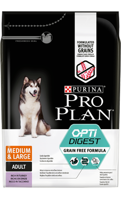 Pro Plan Perro Adulto Mediano y Grande Sin Cereales Pavo Sensitive Digestion | 12 kg