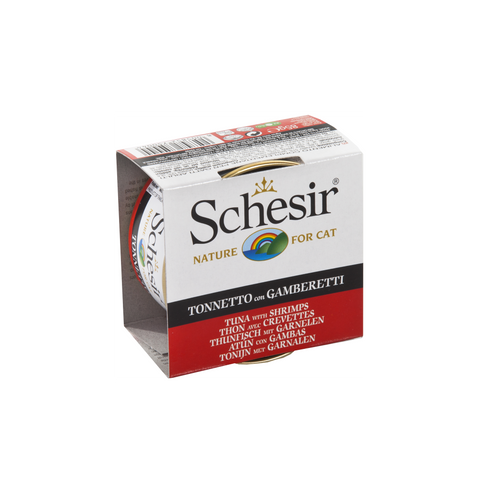 Schesir Cat Atum com Gambas em Gelatina Wet (Lata) | 14 x 85 g - Pet Premium Food