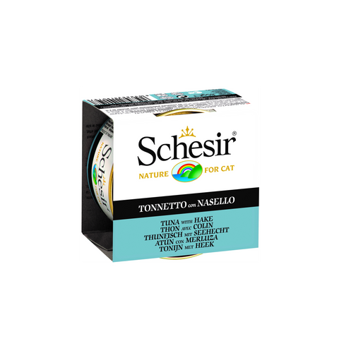 Schesir Cat Atum com Pescada em Gelatina | Wet (Lata) | 14 x 85 g - Pet Premium Food
